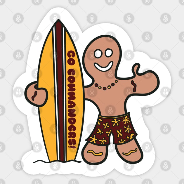 Surfs Up for the Washington Commanders! Sticker by Rad Love